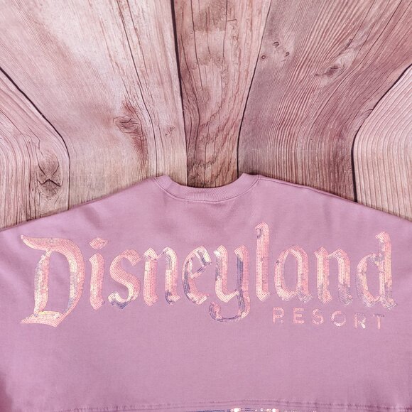 Disney Parks Disneyland Resort Spirit Jersey Size Large Sequins Iridescent Pink - Picture 9 of 16